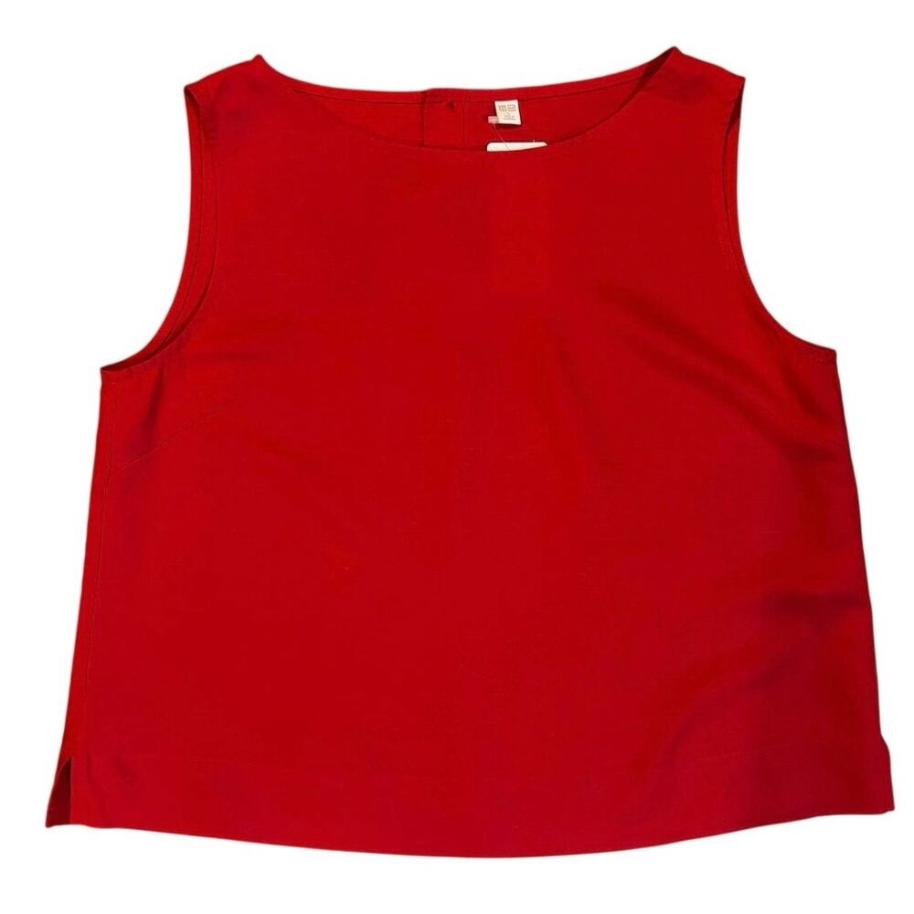 NWT Uniqlo Boxy Red Linen Blend Top US size Medium